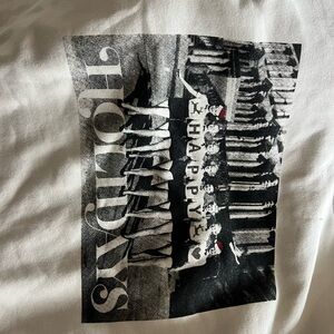 Ellandemm White Graphic Tee with Holiday Print xl
